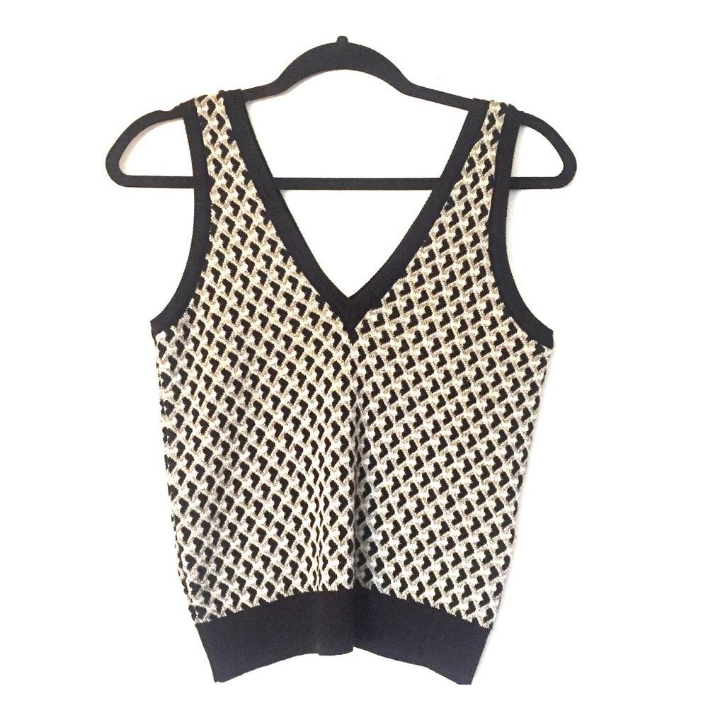 Zara metallic knit sweater vest sleeveless top